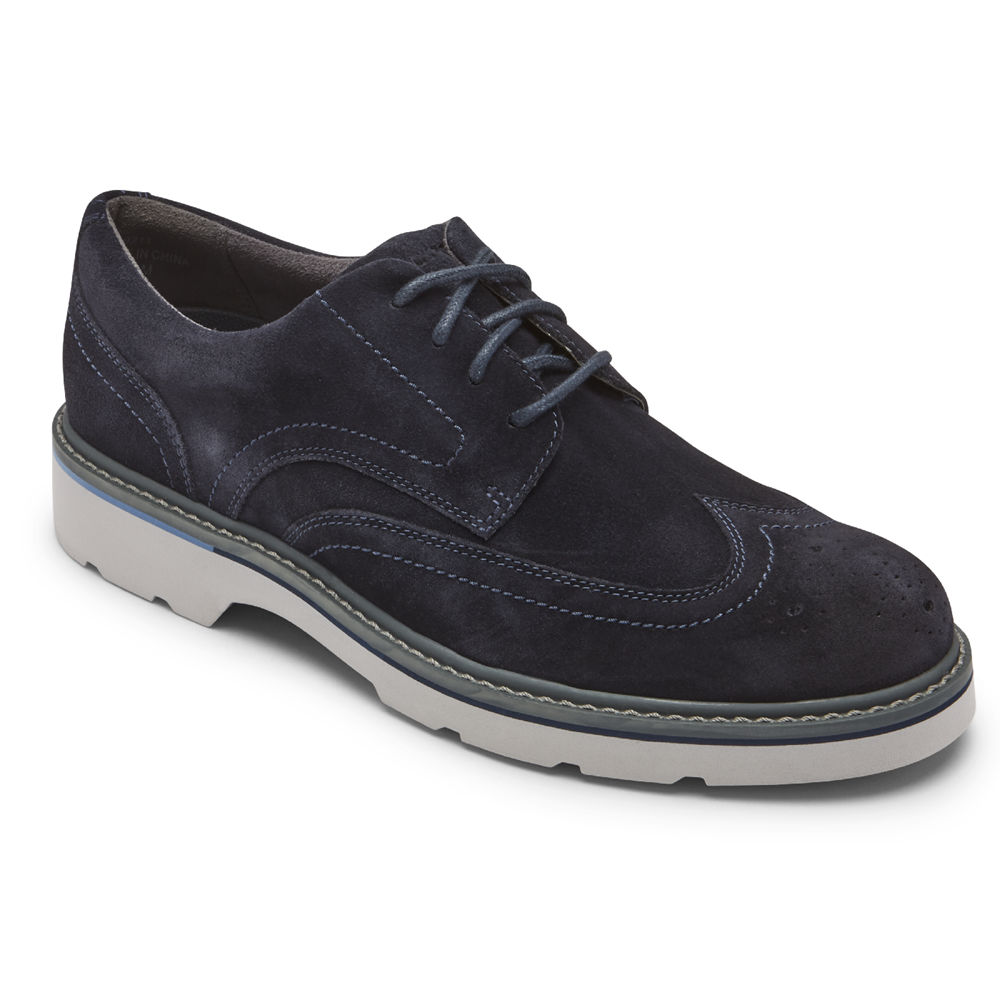 Rockport Mens Sneakers Navy - Charlee Waterproof Wingtip - UK 637-ZUQDPT